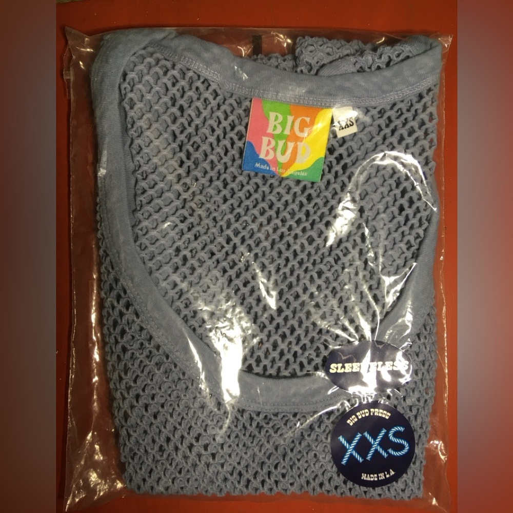 🟣 BIG BUD PRESS Mesh Tank Top in Periwinkle, XXS — NIB NWT